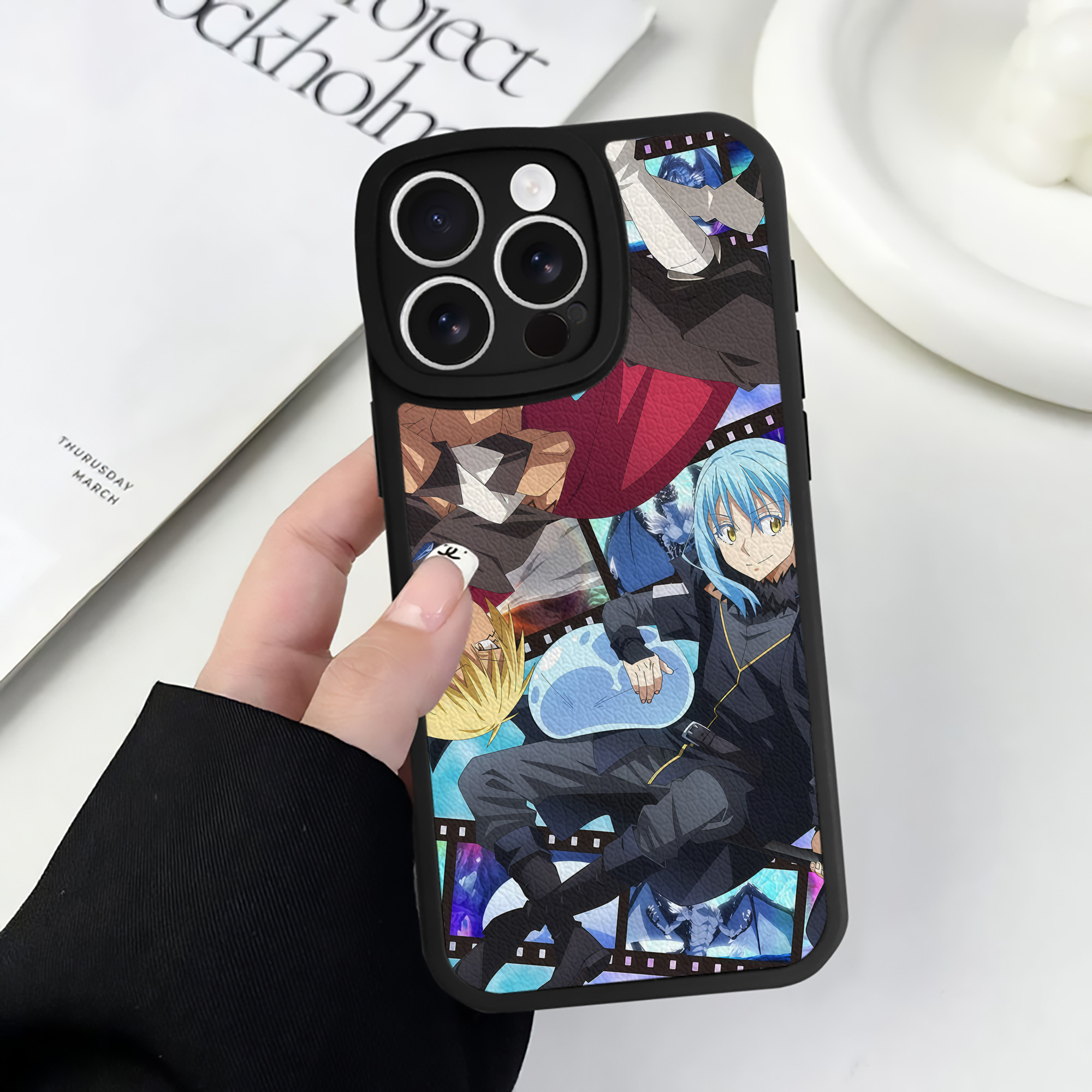 （画像用） 転スラ Regarding Reincarnated to Slime 【iPhone 16シリーズ対応】シリコンスマホケース（レザー調） 材質：シリコン